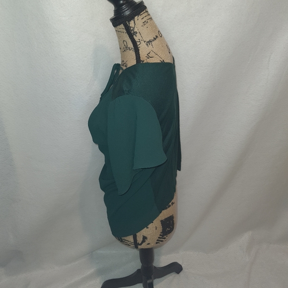 Women's Ann Taylor Loft Forest Green Blouse Small - Picture 2 of 8